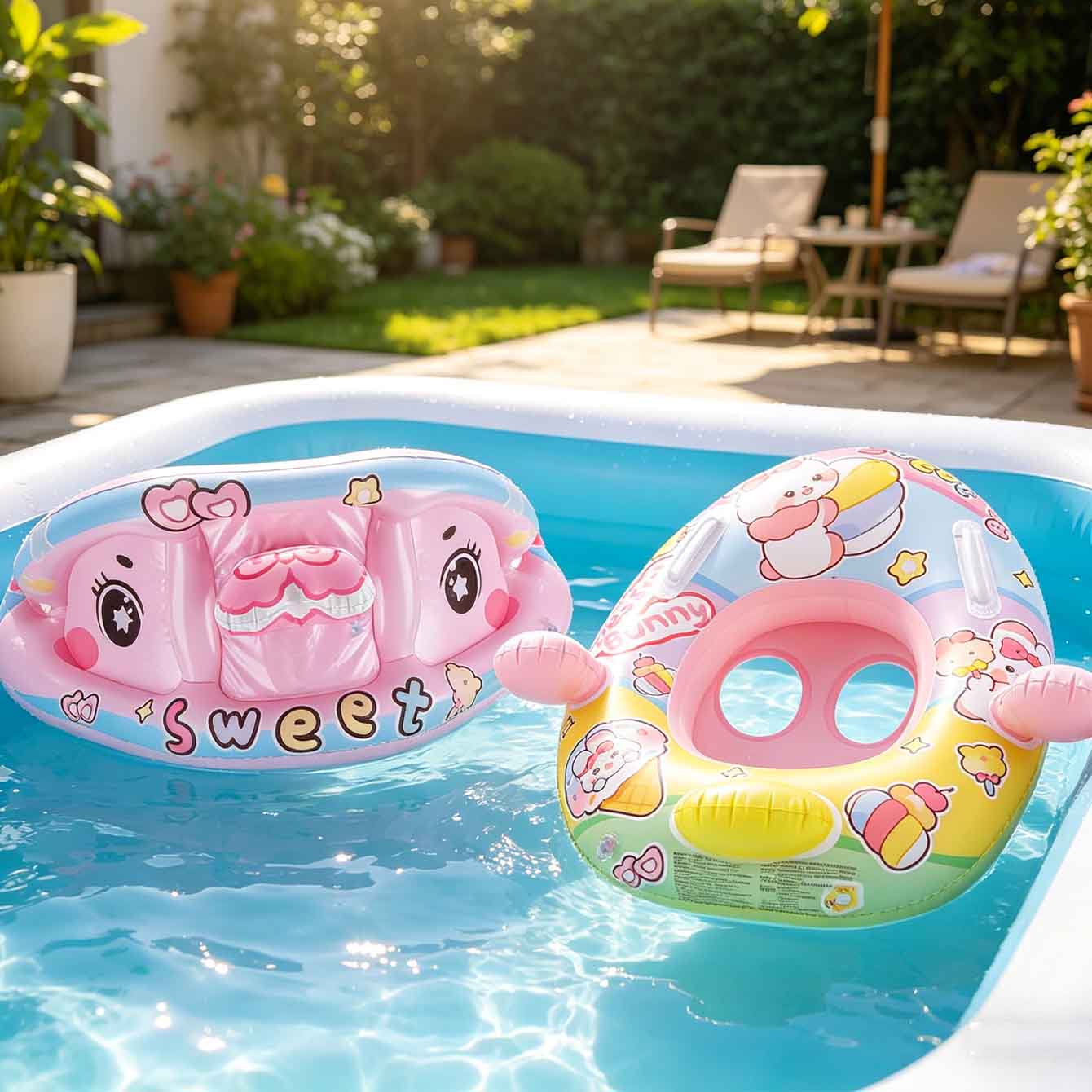 1PC Inflatable Pool Float Seat - Pool Float Ring Inflatable 评论和价格