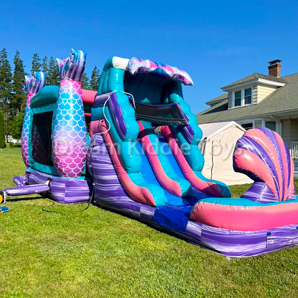 Commercial Mermaid Bounce Hous - Water Slide Inflatable 评论和价格