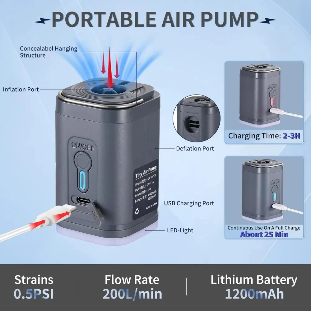 Mini Portable Air Pump with 13 - Pool Lounger Inflatable 评论和价格