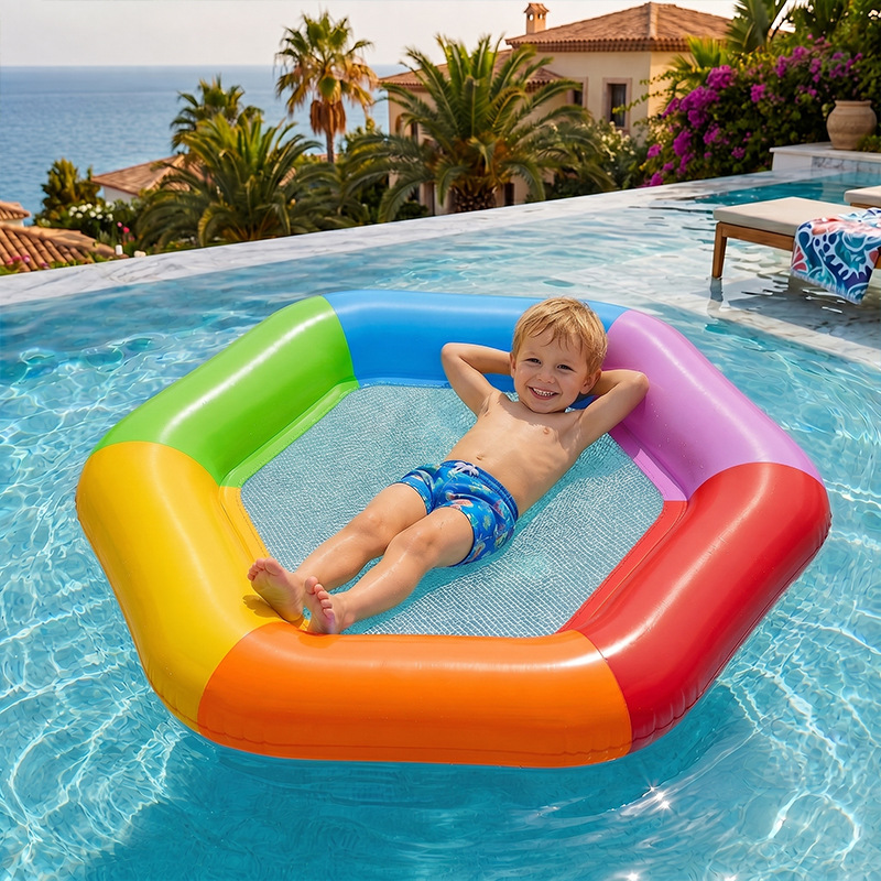 New Hexagon Colorful Inflatabl - Pool Lounger Inflatable 评论和价格