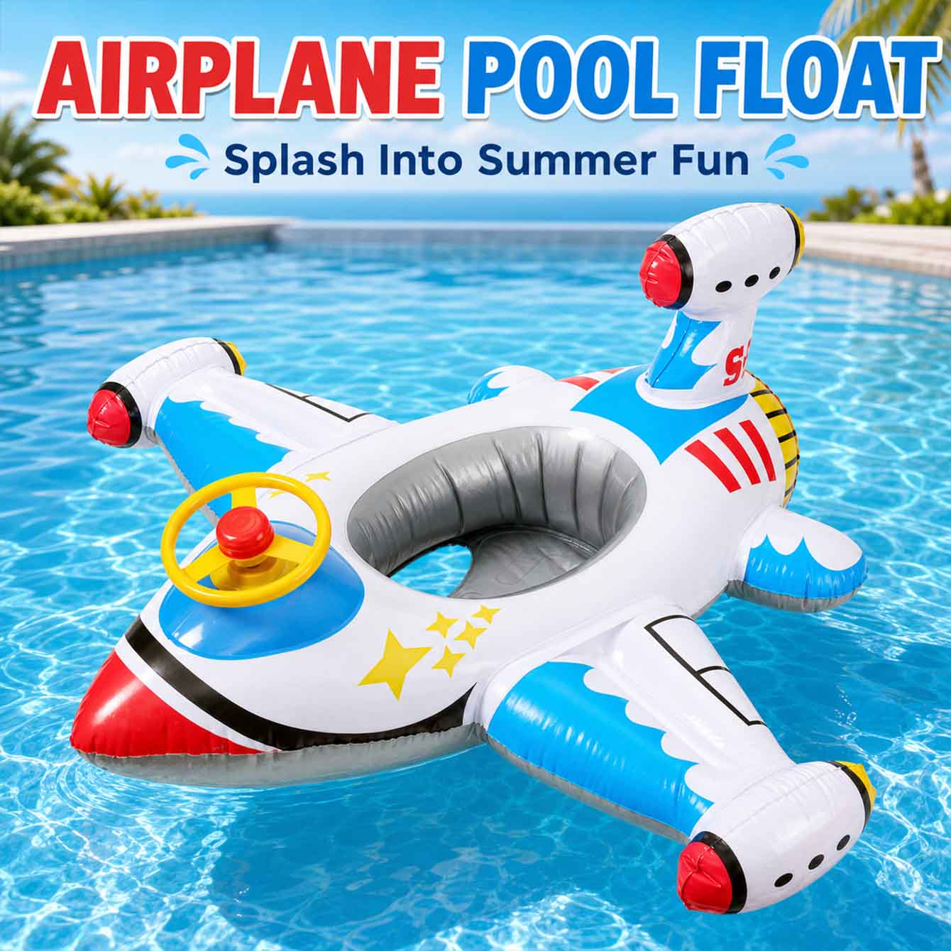 1PC Airplane Swimming Float In - Pool Float Ring Inflatable 评论和价格