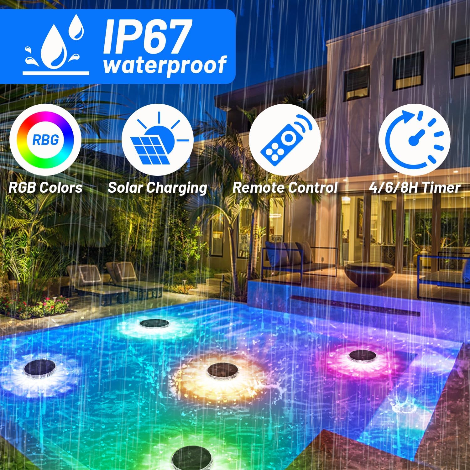 Pool Lights,Solar Rechargeable - Pool Light Solar Rechargeable 评论和价格