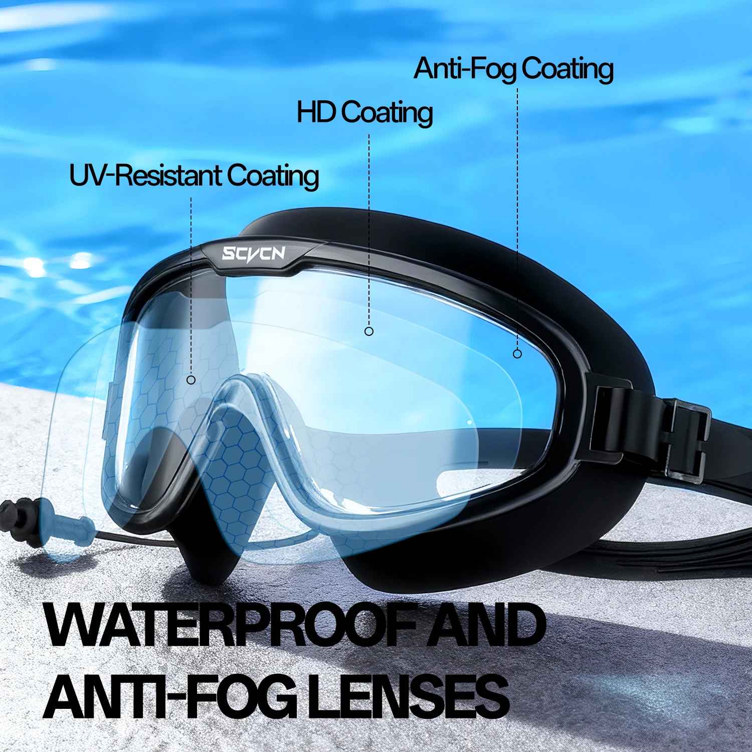 SCVCN Swimming Goggles Profess - Swim Goggles Anti Fog Uv 评论和价格