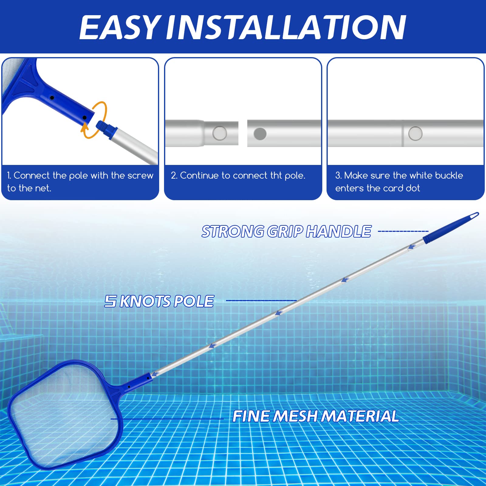Swimming Pool Leaf Skimmer Net - Pool Skimmer Net 评论和价格