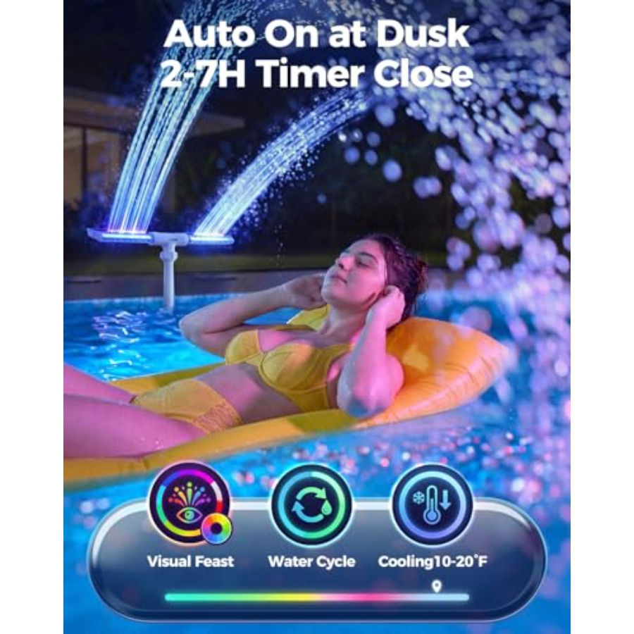 Solar pool fountain for ingrou - Pool Light Solar Rechargeable 评论和价格