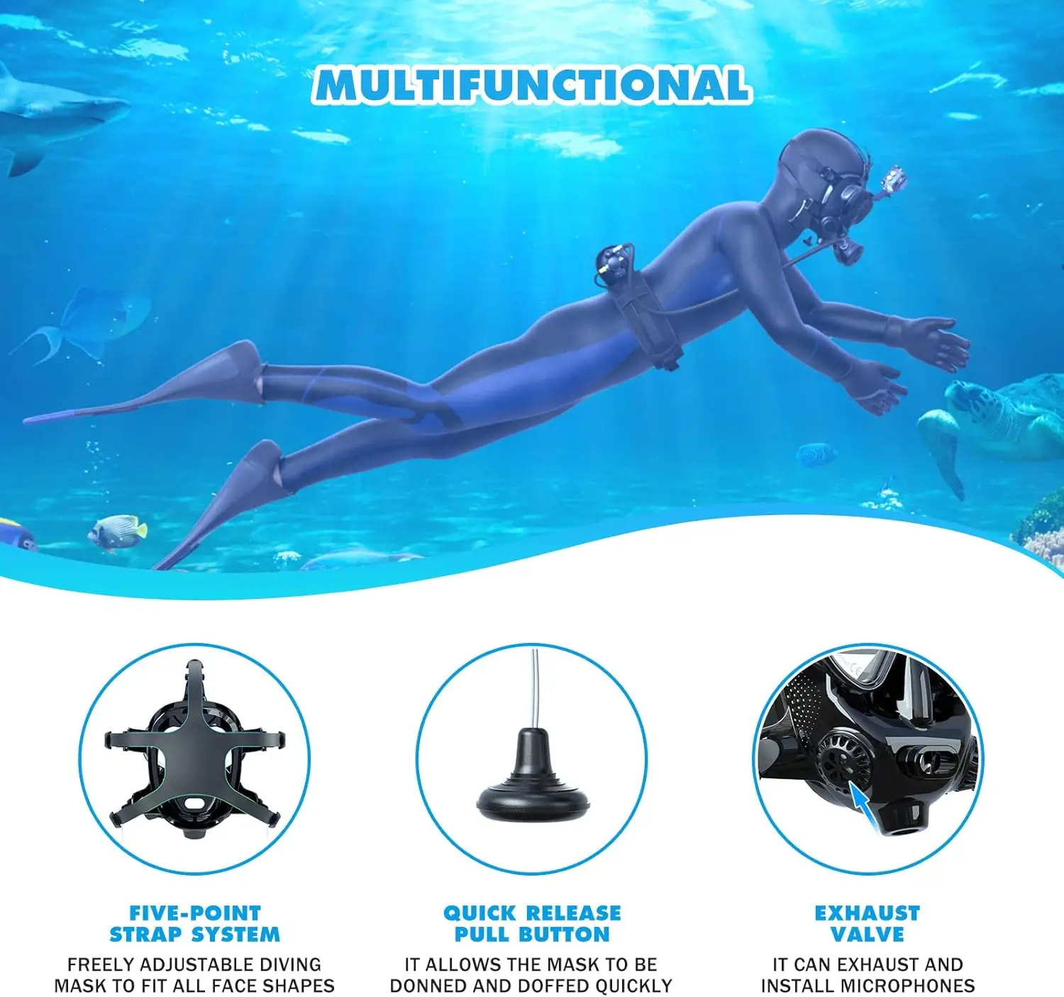 TRIMIX Full Face Diving Mask w - Snorkel Mask Full Face 评论和价格