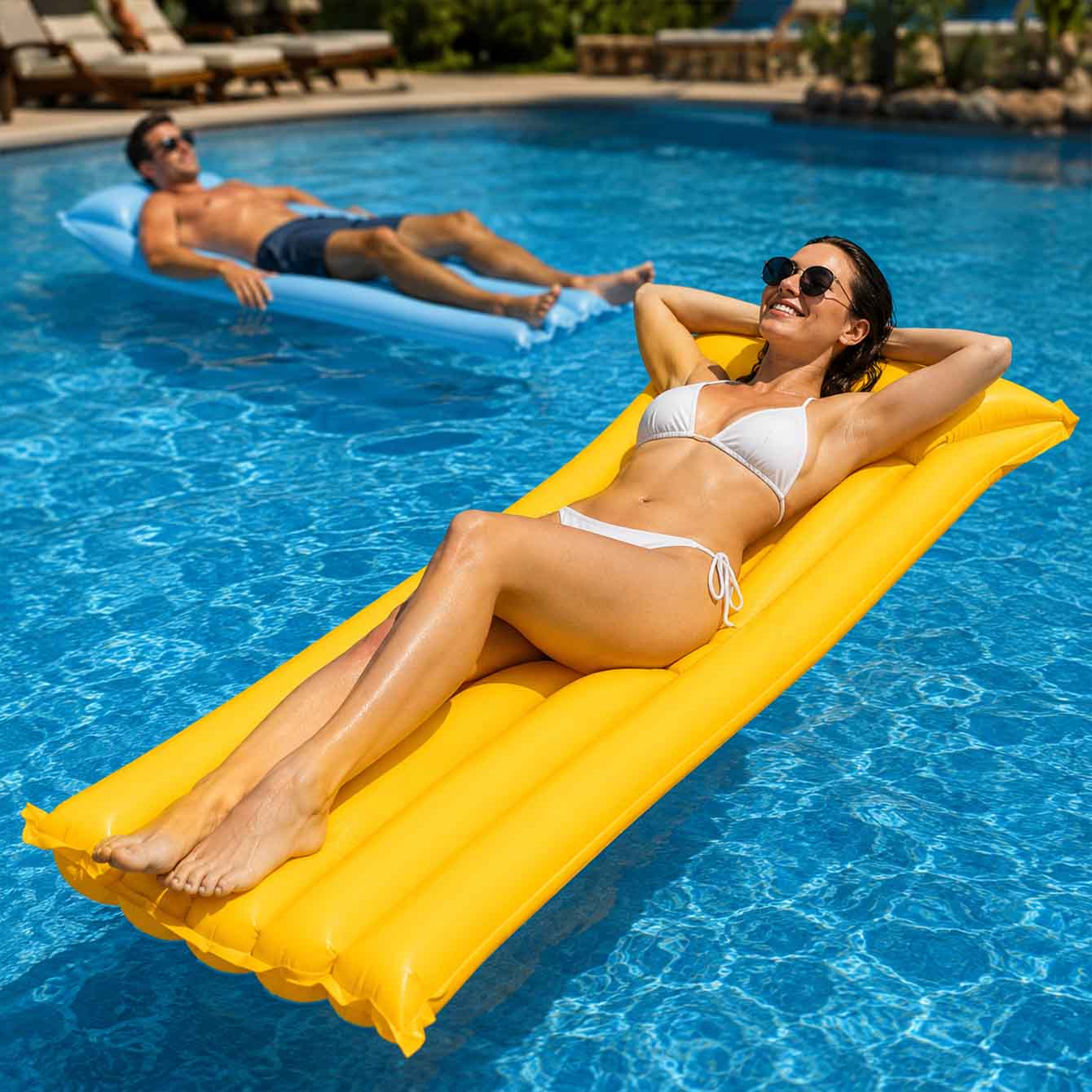 1PC Pool Float Bed Inflatable  - Pool Lounger Inflatable 评论和价格
