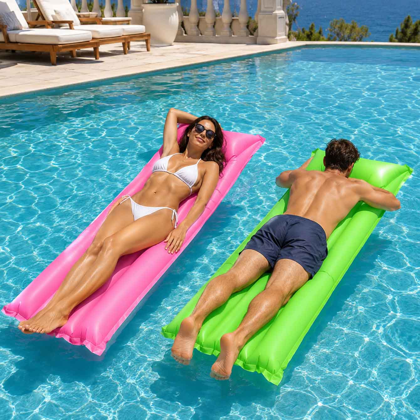 1PC Pool Float Bed Inflatable  - Pool Lounger Inflatable 评论和价格