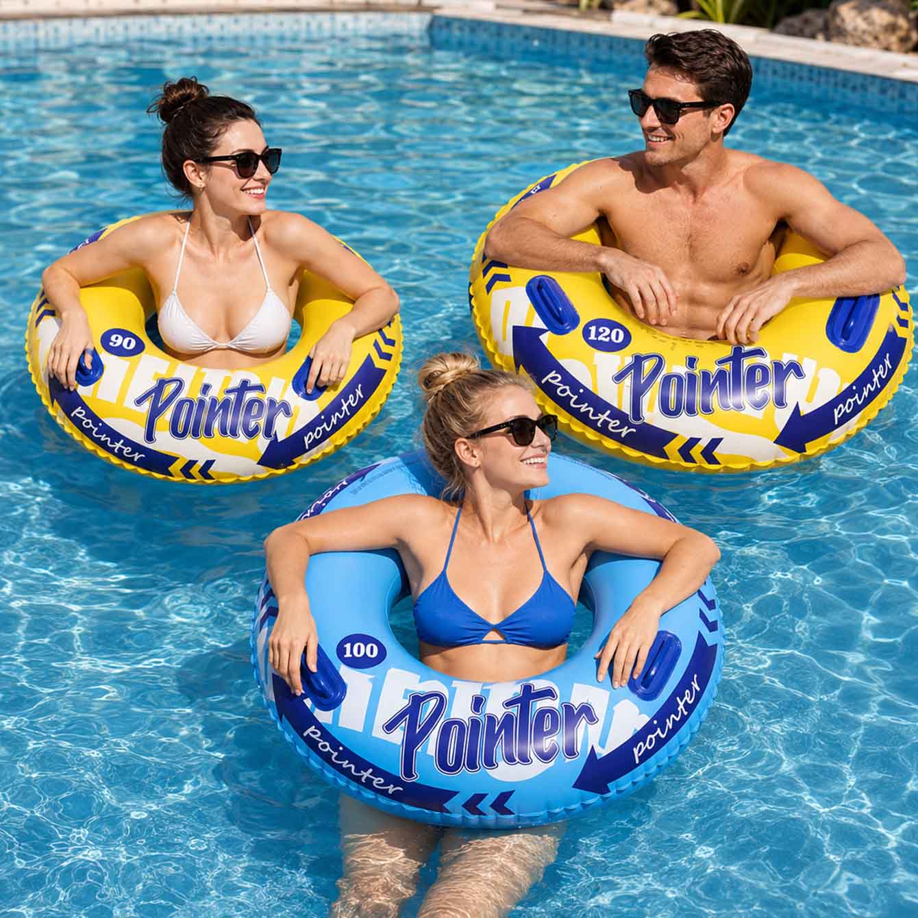 1PC Inflatable Swim Ring with  - Pool Float Ring Inflatable 评论和价格